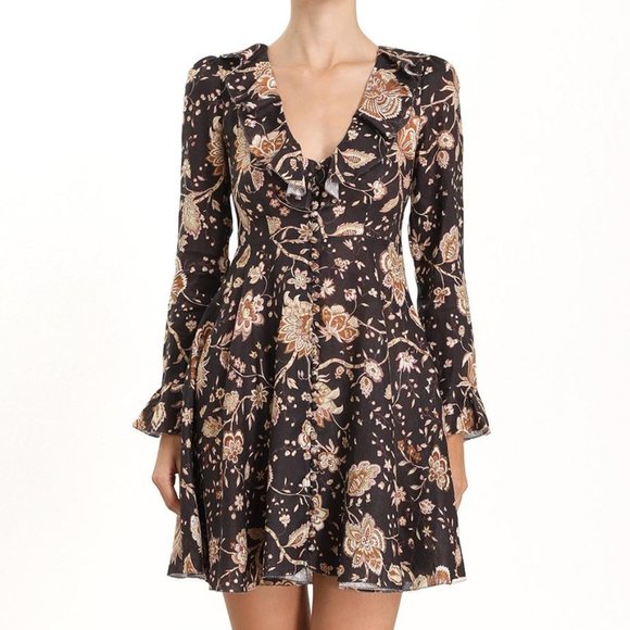 Zimmermann Dresses & Skirts - Zimmermann Veneto Short Plunge Ruffle Dress